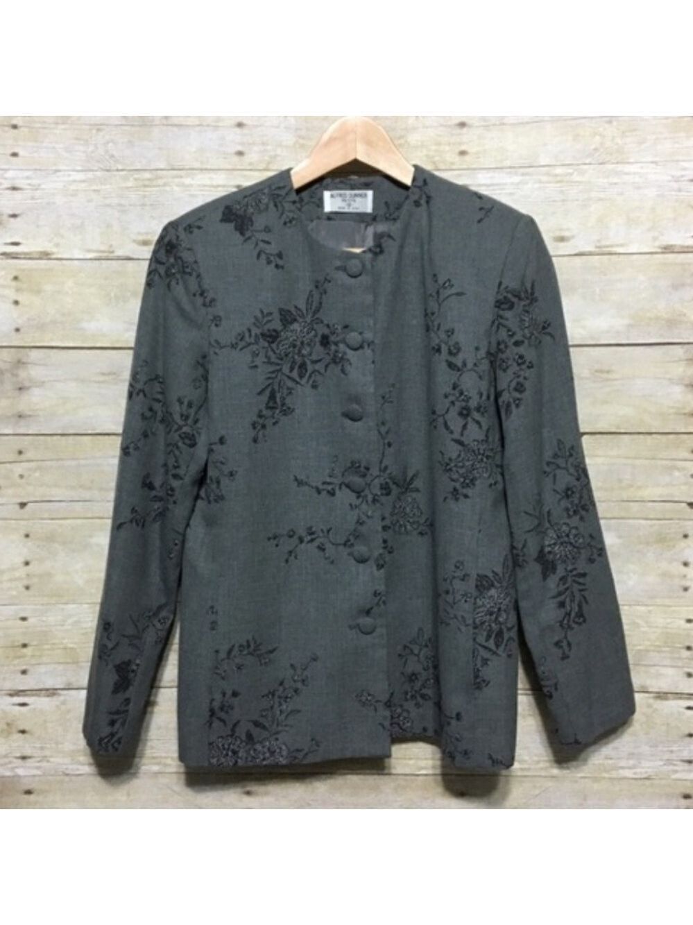 Alfred Dunner Petite floral print wool blazer size 10 Petite